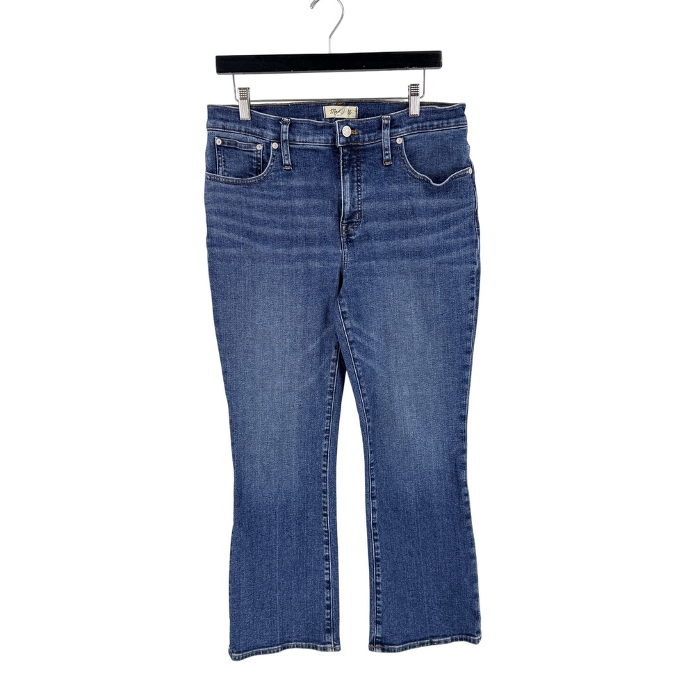 Madewell Mid-Rise Kick Out Jeans Blue 30 Flare Denim Stretch Boho Retro